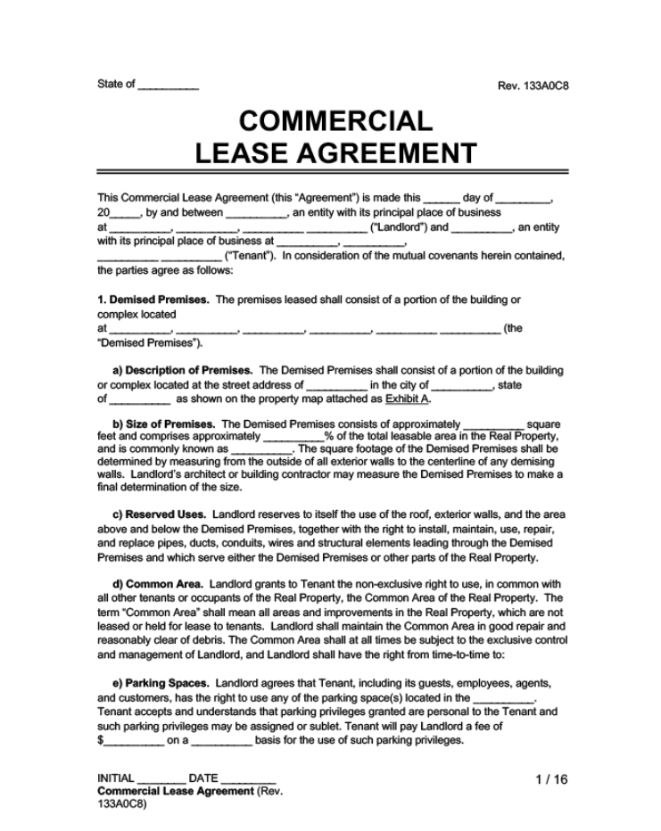 Commercial Rental Agreement