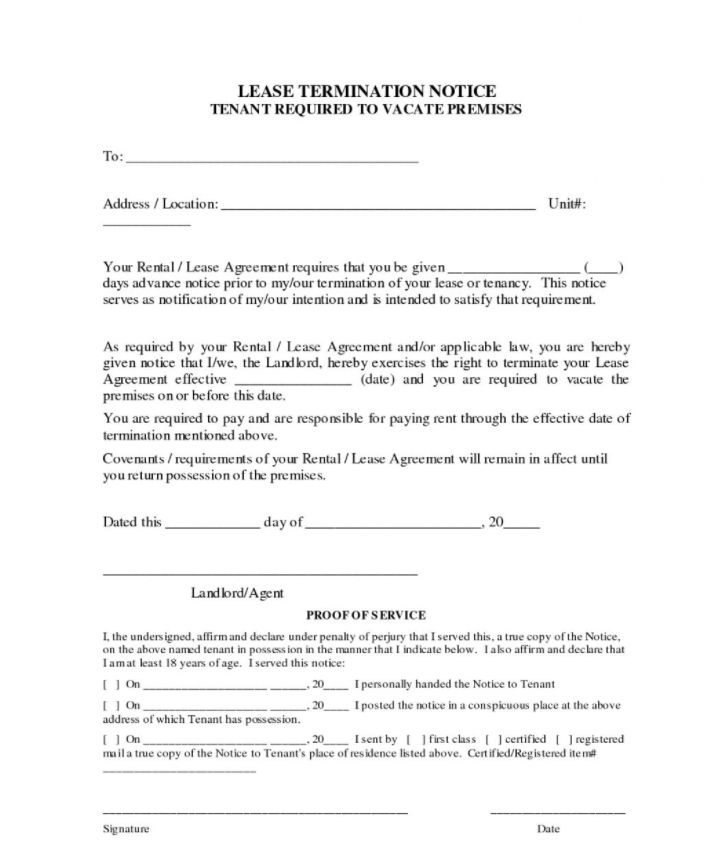 Lease Termination Letter